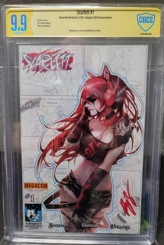 Scarlett #1 "Good Vibes" Ivan Tao MEGACON Exclusive CBCS 9.9 Signed by Ray Zweeres