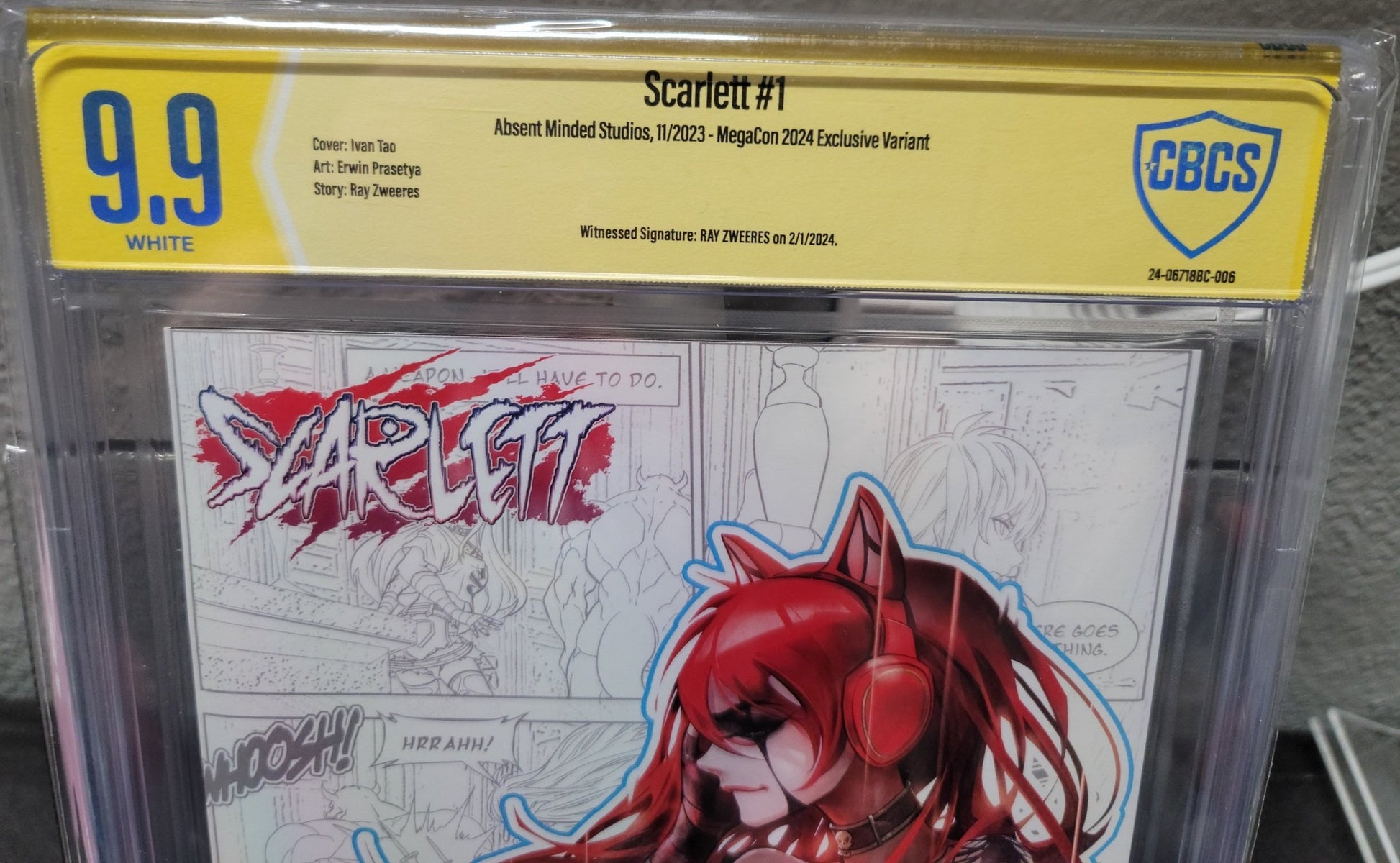 Scarlett #1 "Good Vibes" Ivan Tao MEGACON Exclusive CBCS 9.9 Signed by Ray Zweeres