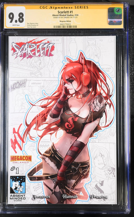 Scarlett #1 "Good Vibes" Ivan Tao MEGACON Exclusive CGC 9.8 Signed by Ray Zweeres